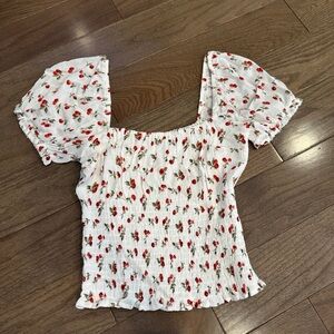 Abercrombie smocked cherry top